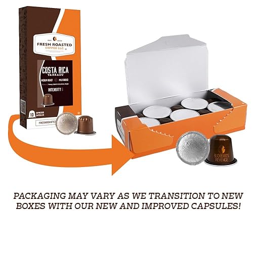 Miniatura 4 de Fresh Roasted Coffee Cápsulas de espresso para Nespresso OriginalLine, selecciones de espresso de origen único, 12 variedades, 120 cápsulas de