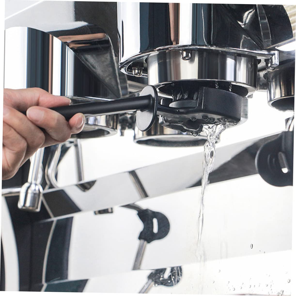Cabilock 3 Piezas Cepillo De Limpieza Para Cafeteras Verter Tazas De Espresso Pastillas De Limpieza Máquina De Café Expreso Cuello De Cisne Removedor De Cal Líquido Limpiador Black Abs