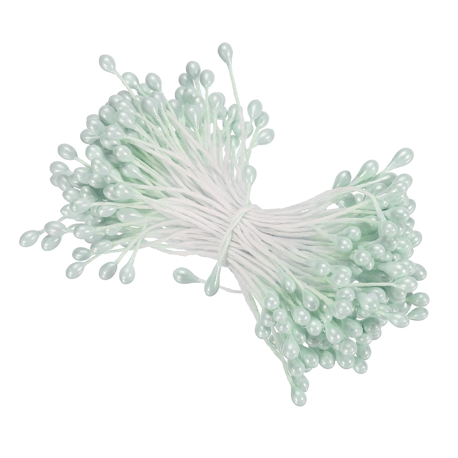 Matt Pearl Floral Pistil, 150 Pcs Artificial Flower Stamen for DIY Wedding Decoration, Light Blue