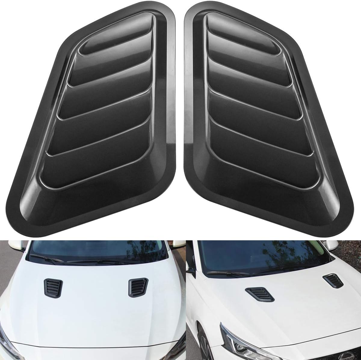 QIZUN 2 Pcs Car Bonnet Vent Cover for NISSAN Micra III K12 2002-2026
