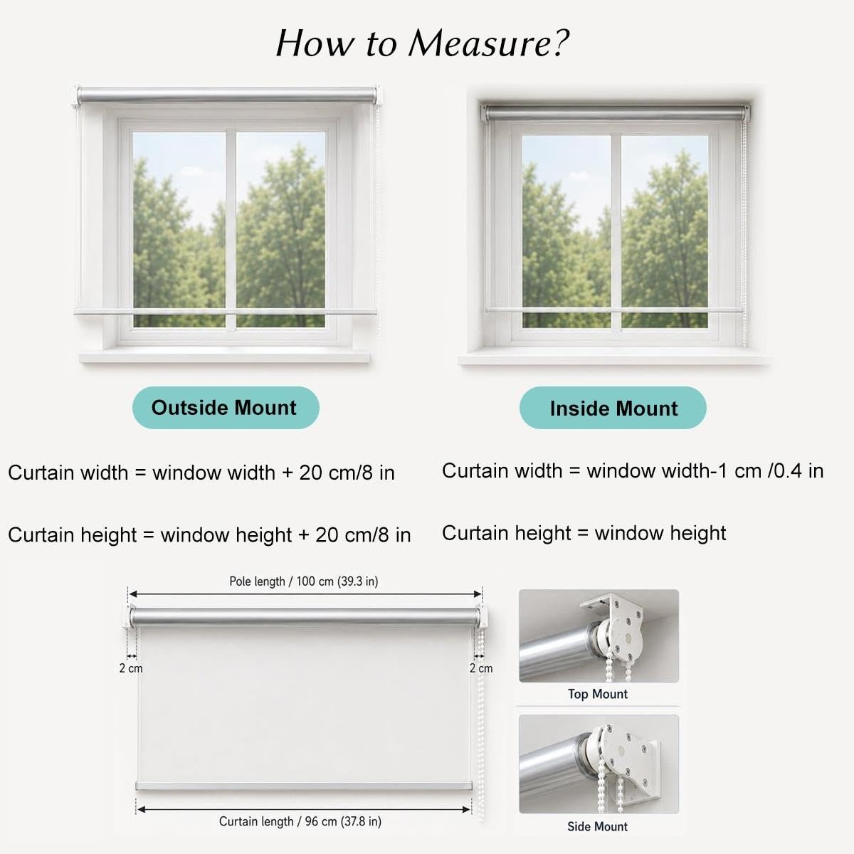 Estor Enrollable Transparente Impermeable 50-160cm, Cortinas de Invierno