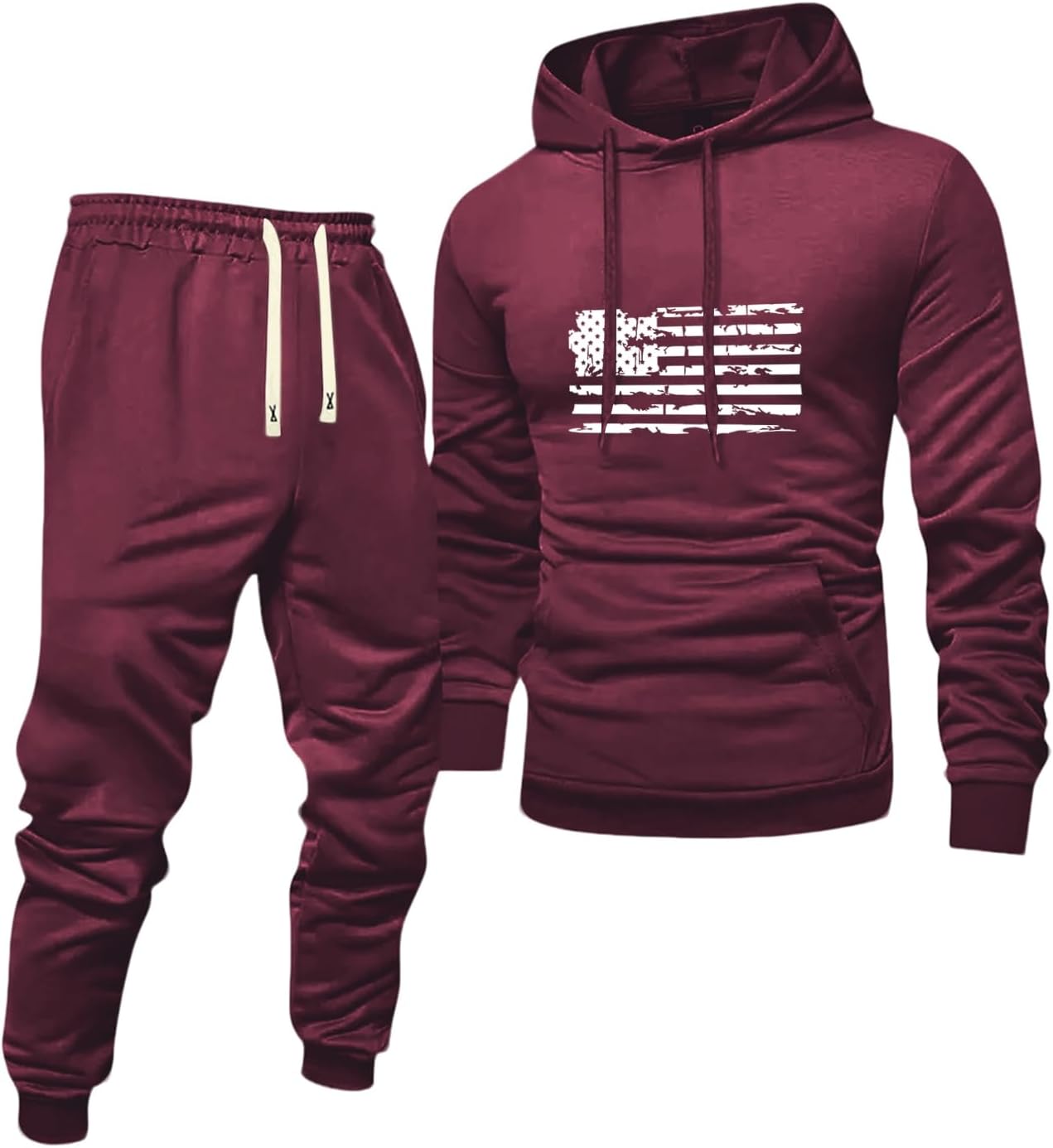 Men Track Suits 2 Piece Set Casual Ribbed Cuffs Drawstring Waist Fitness Fall 2026 Running Clothing Sets