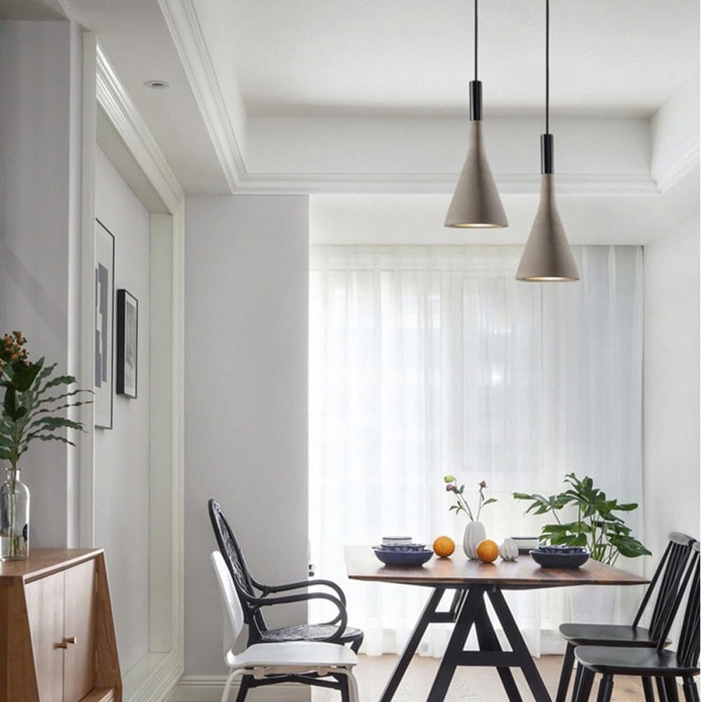 Lampada a sospensione moderna in cemento in stile nordico, lampada da soffitto a testa singola E27, elegante lampadario per isola da cucina, lampada a sospensione colorata per l'arredamento della cas