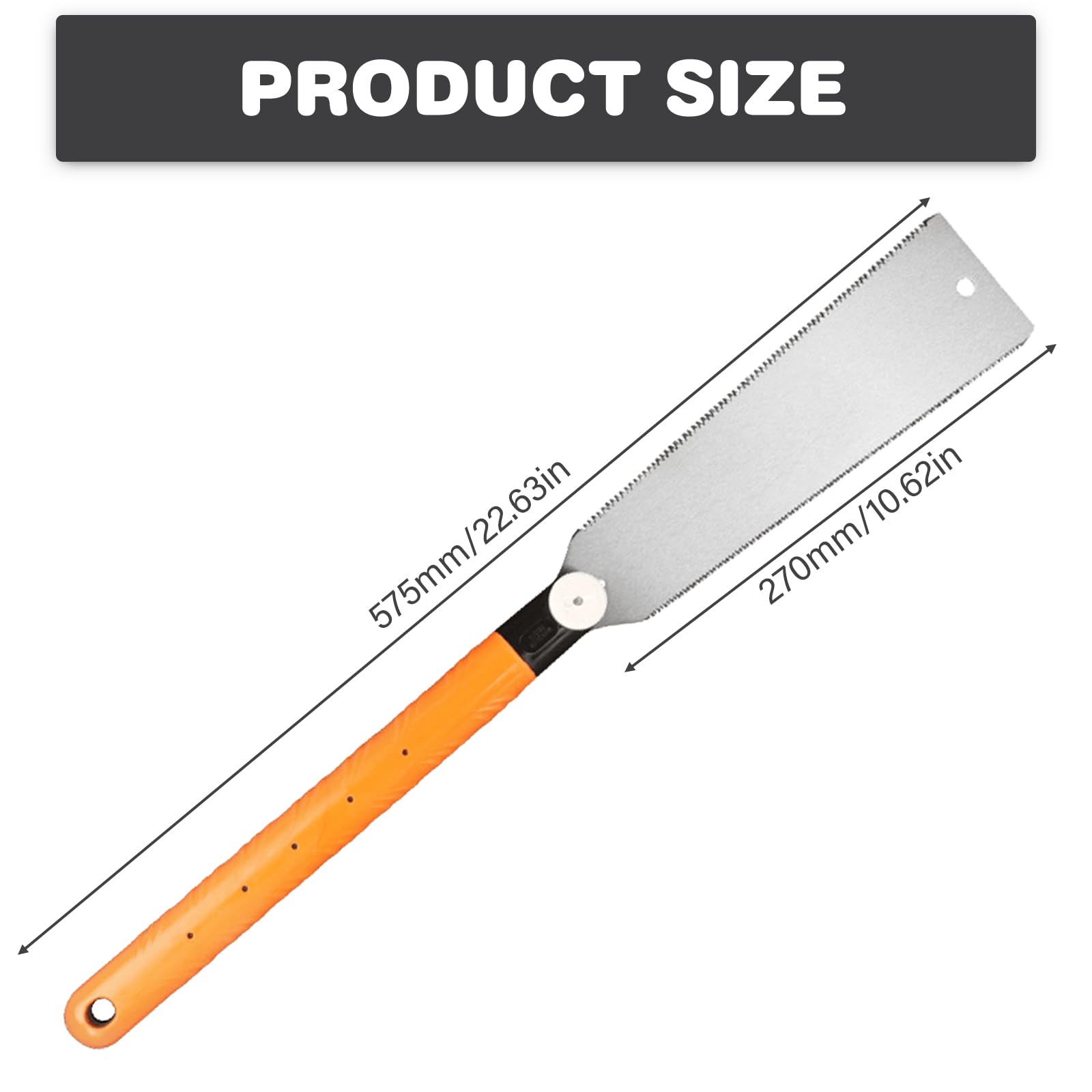 Scie Japonaise 270 mm avec Lame en Acier au Carbone SK5, Double Bord et Gants de Travail - Pour le Travail du Bois