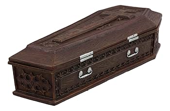 BALZAC EXTRA “THE GRAVE” BOX Ebros Vampire Dracula Crucifix Coffin Jewelry Box Rest In
