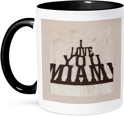 3dRose Coffee Mug, Size - 11oz - USA, Florida, Miami, Little Havana, Calle Ocho, I Love You Miami Sign, Signs - funny coffee cup gift