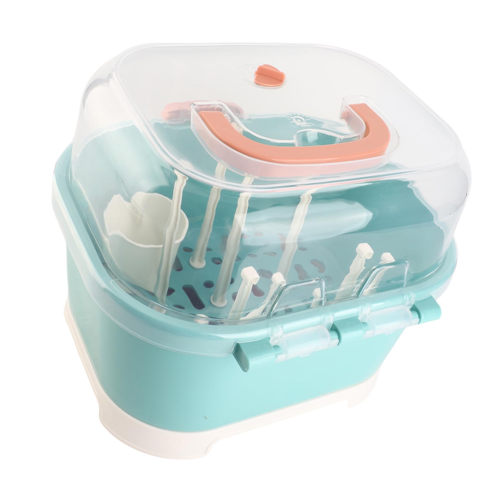 Asciuga Biberon, Scatola Porta Biberon, Porta Biberon, Porta Biberon, Organizzatore Porta Biberon Porta Biberon con Coperchio per Biberon, Stoviglie per Bambini (Green)
