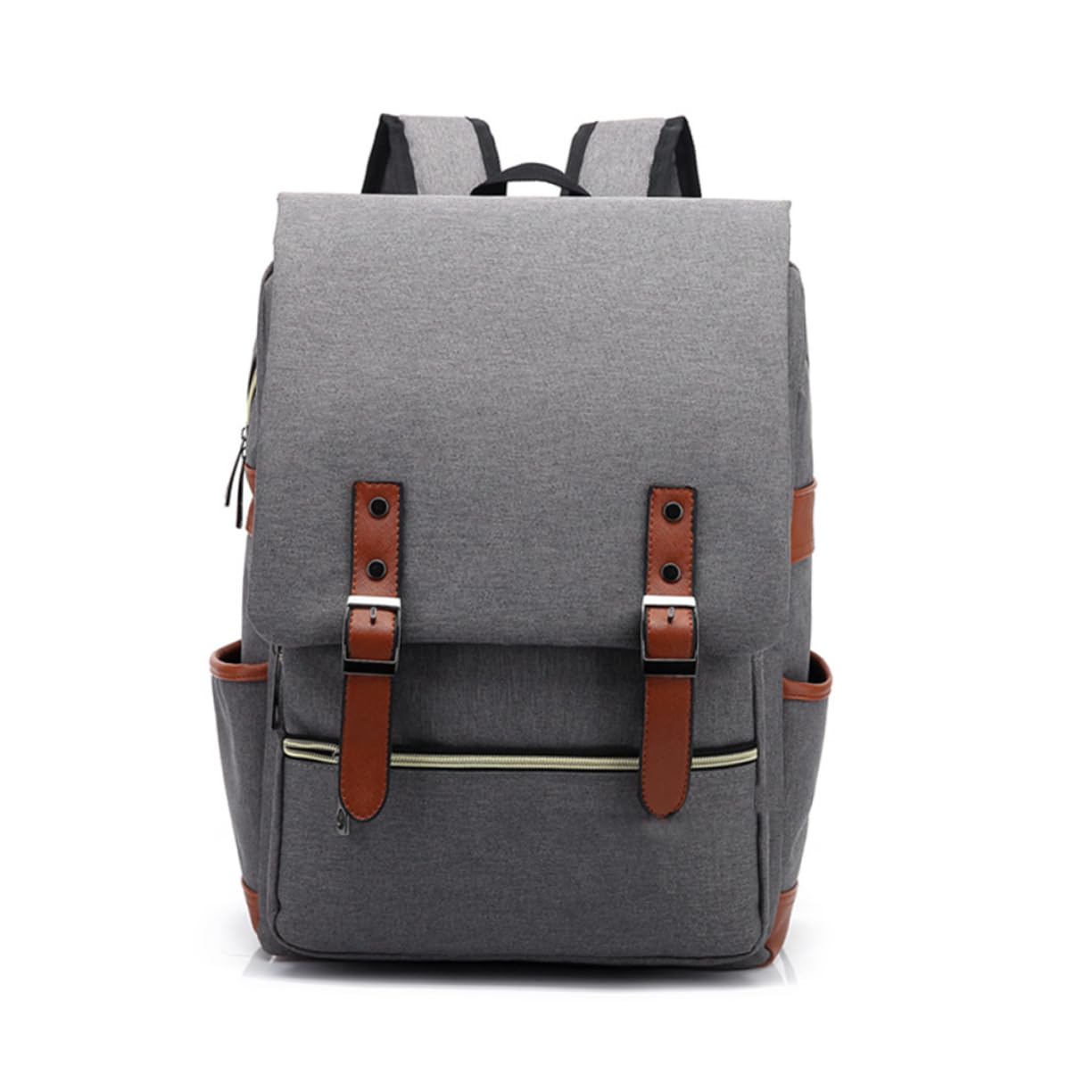 HANABASS Vintage Canvas Travel Backpack for Camping and Hiking Light Grey Outdoor Rucksack Straps Spacious Design for School and Sports Use