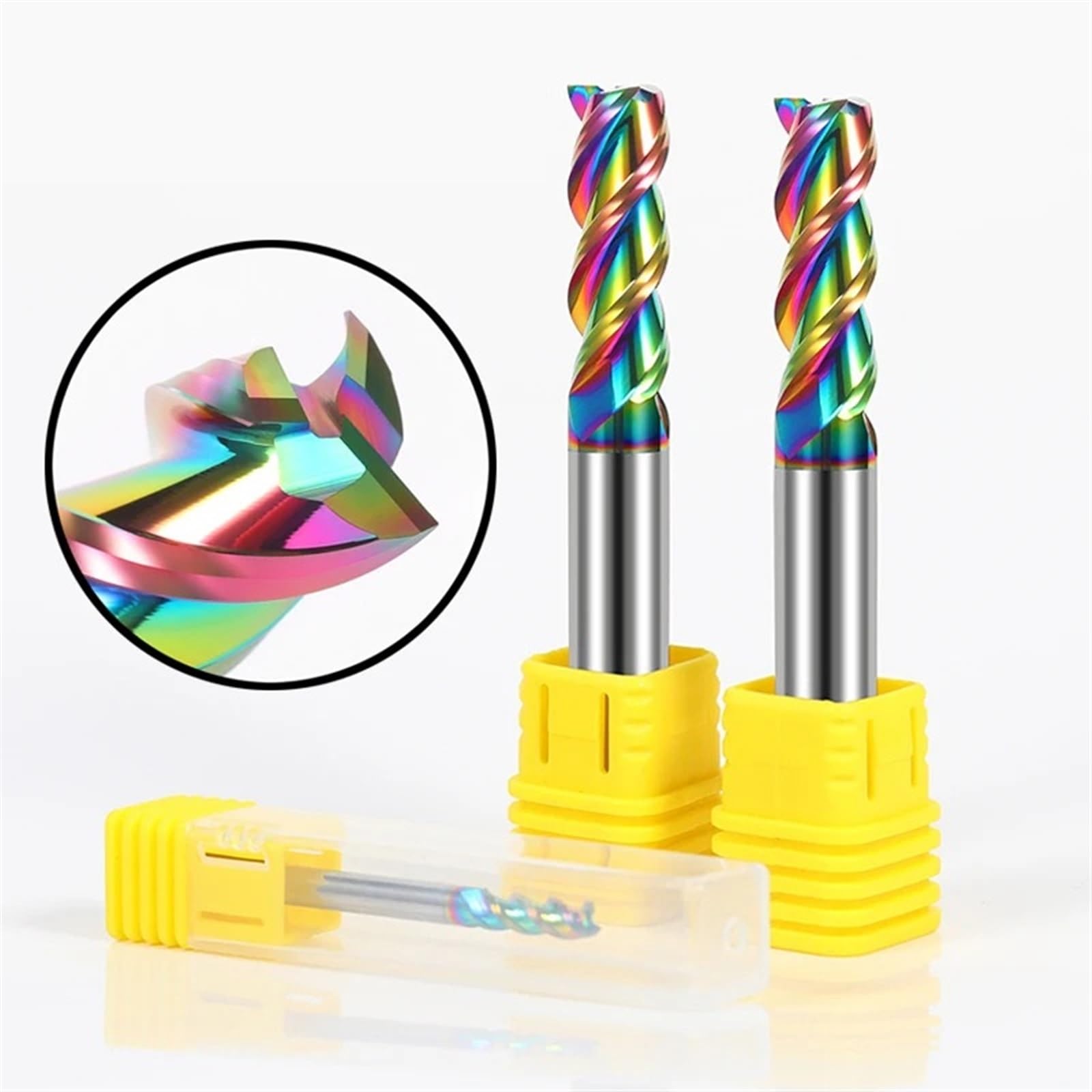 1Pcs End Mill HRC55 3 Flutes Aluminum Cutter Acrylic Wood Copper Plastic CNC Machine Cutting Coating Tool(12X35X12DX75L)