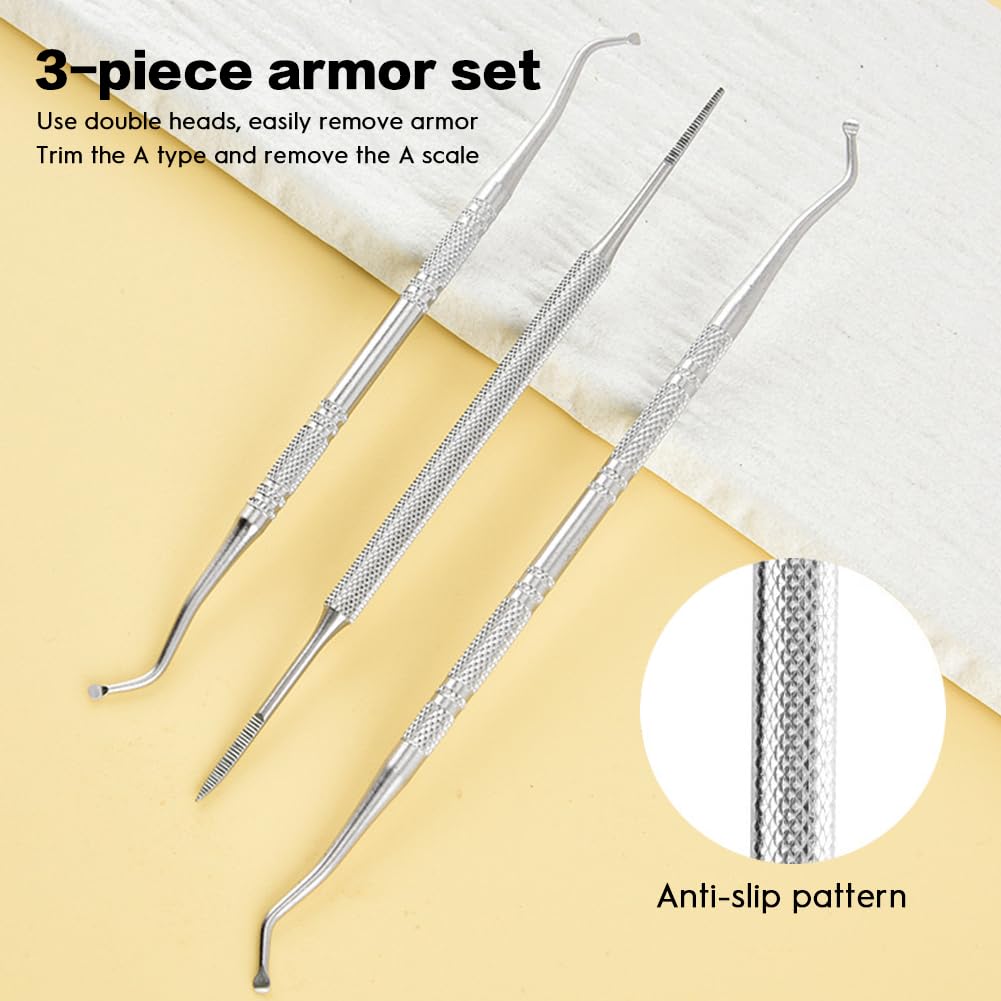 3 -Piece Bundle of Ingrown Toenail Files Made of Stainless Steel Double - Sided Tools for Expert Nail — view 3