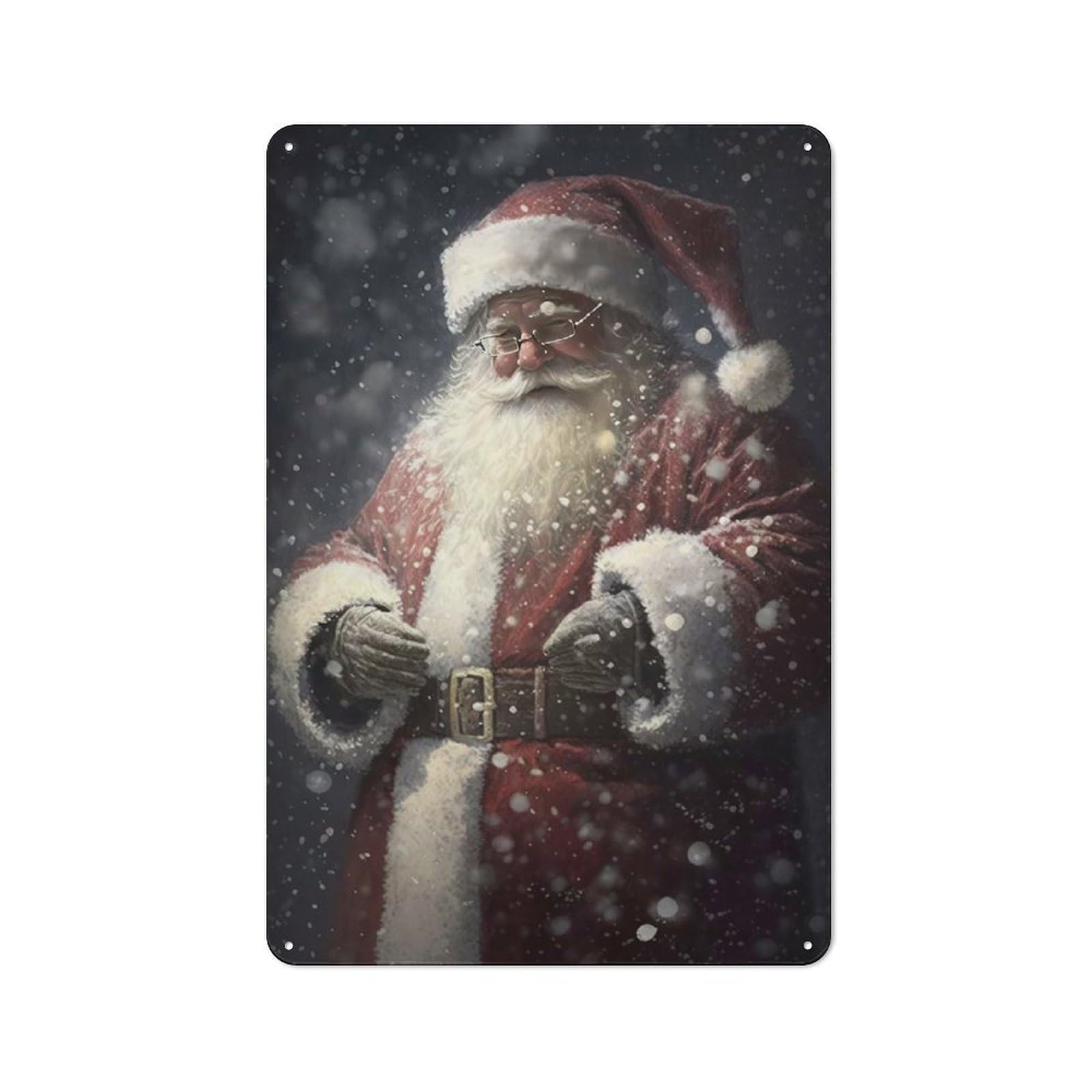Santa Claus III Printed Metal Sign for Pet Owners, Birthday, Christmas Or Housewarming Gift, 30x20cm