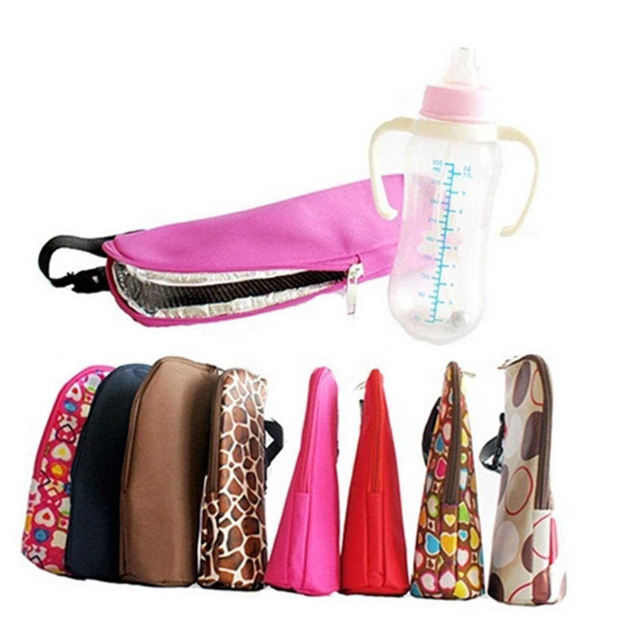 KOMBIUDA Insulated Baby Bottle Sleeve Milk Bottle Warmer Bag Long-life Insulation Easy to Clean Stroller Compatible (bright)