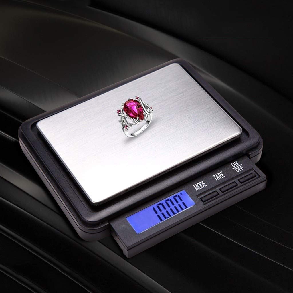 Báscula de Cocina Digital Báscula de Alimentos Báscula electrónica de Acero Inoxidable Báscula de pesaje, Pantalla LED retroiluminada, función de Tara for Hornear Joyas de Huevos(2000g/0.1g)