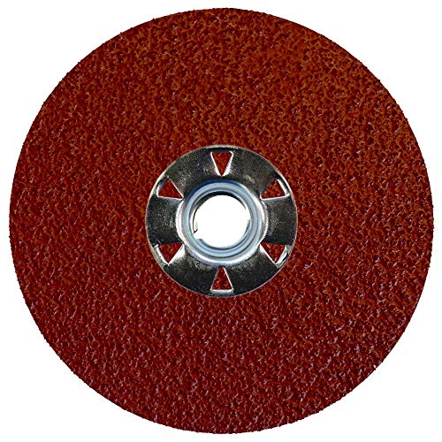 Image of Weiler 60601 Tiger Aluminum Resin Fiber Sanding & Grinding Disc, 4-1 /2 inch Diameter, 36 Grit, 5 /8 inch - 11 Hub (Pack of 25)