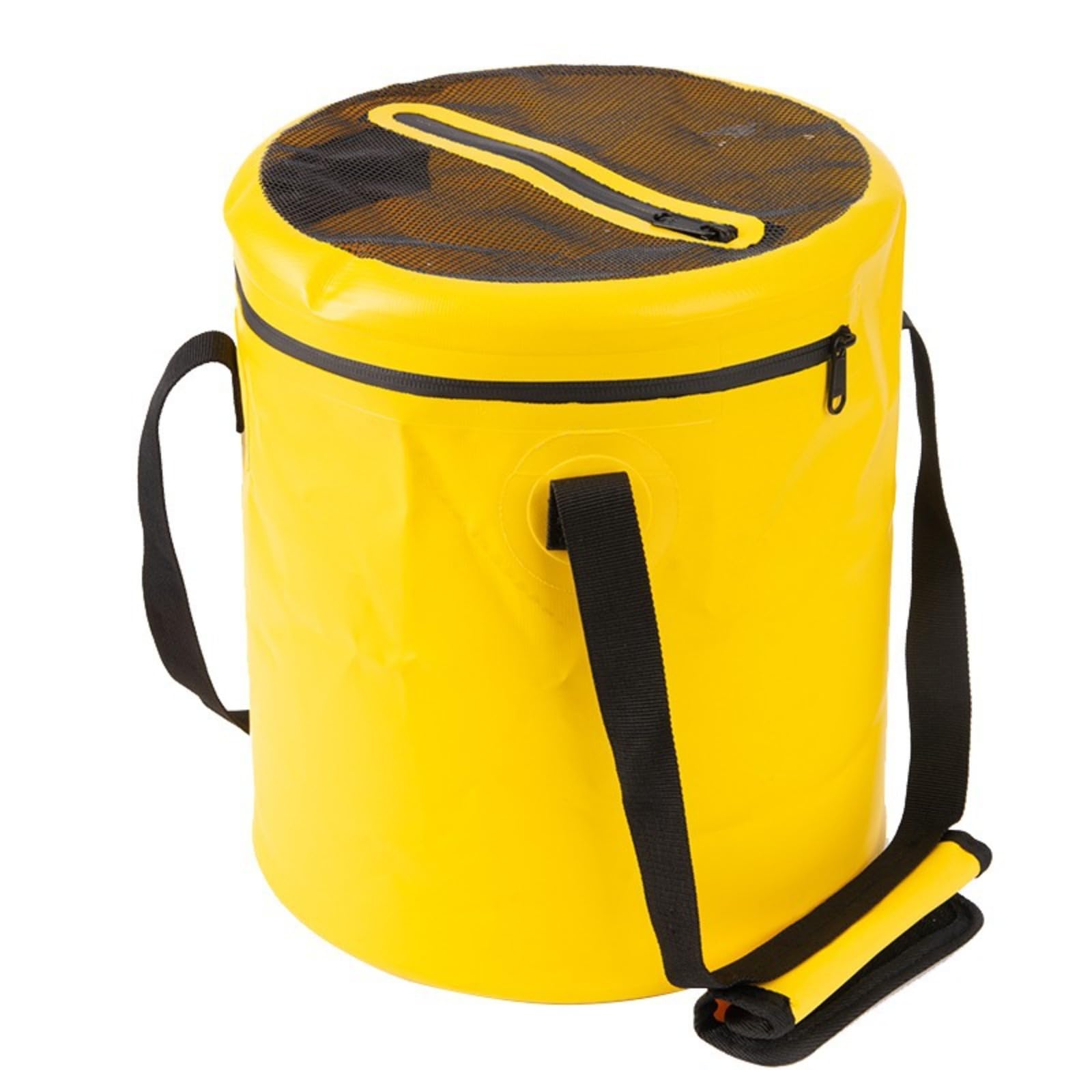 LOJAX Foldable fishing bucket with lid, camping water bucket, foldable camping bathing bucket