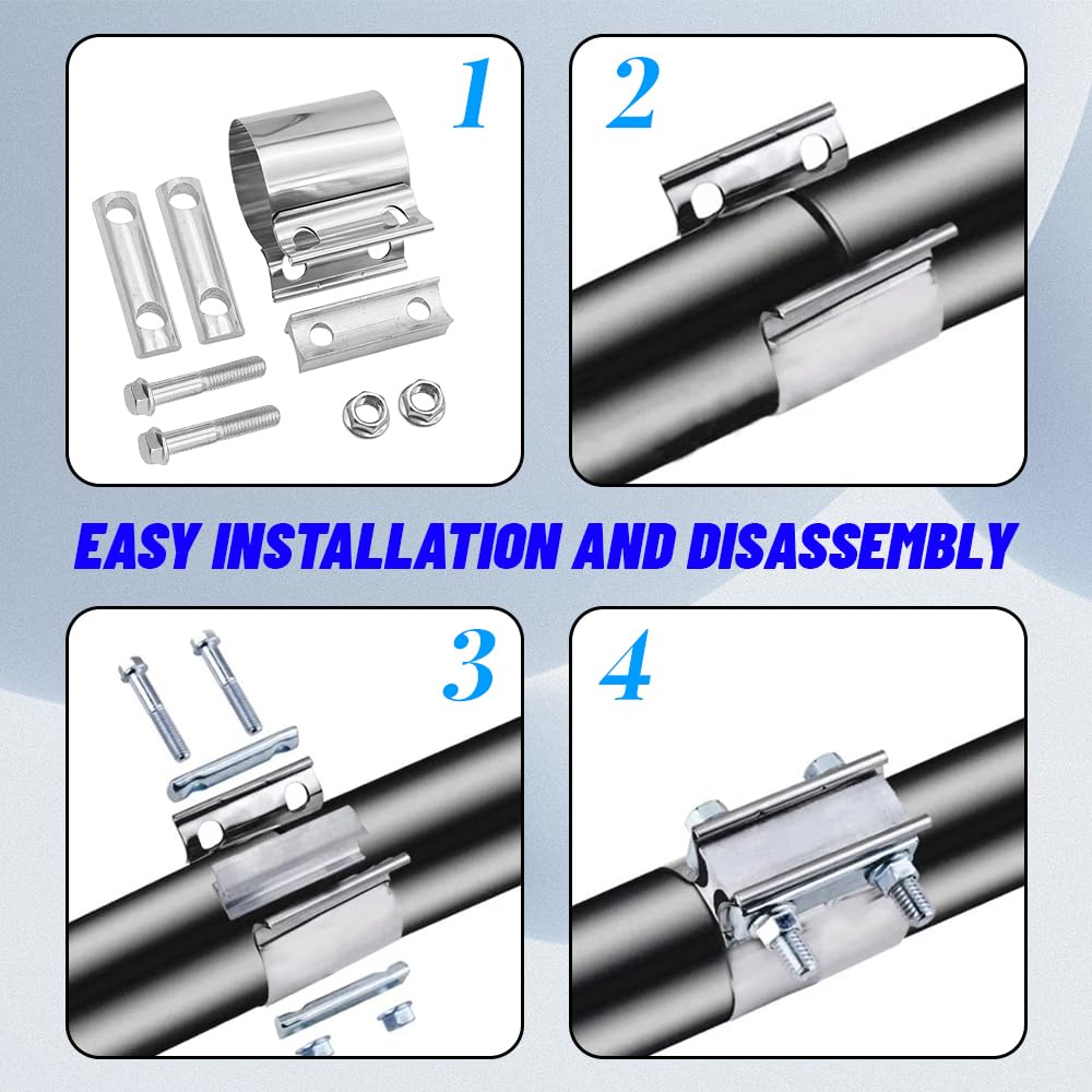 Universal Exhaust Pipe Clamp,Stainless Steel Hose Clamp Clamp Exhaust