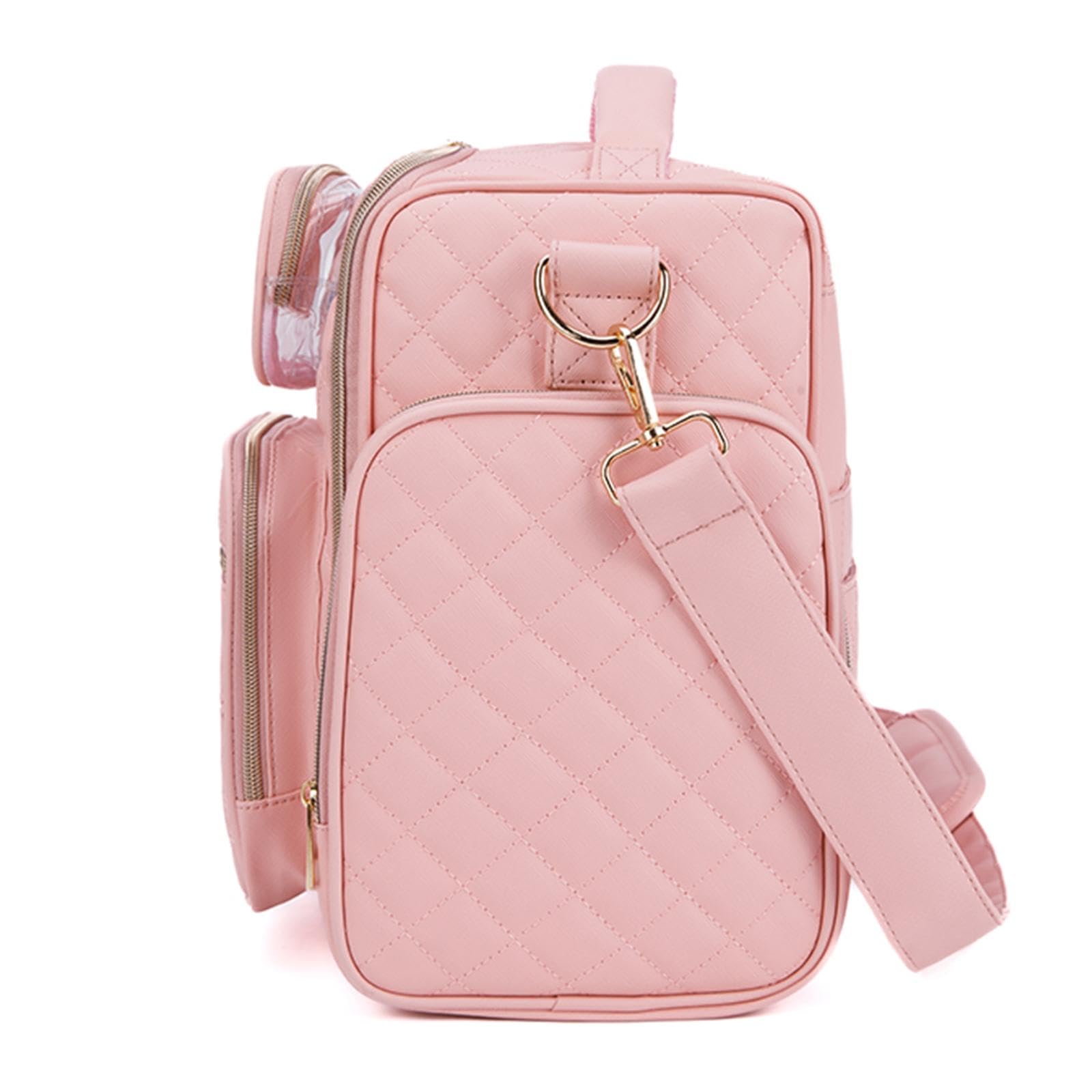 Beauty case da viaggio professionale, organizer portatile per cosmetici, pennelli, matite per sopracciglia, strumenti per nail art, 30 x 30 x 17 cm