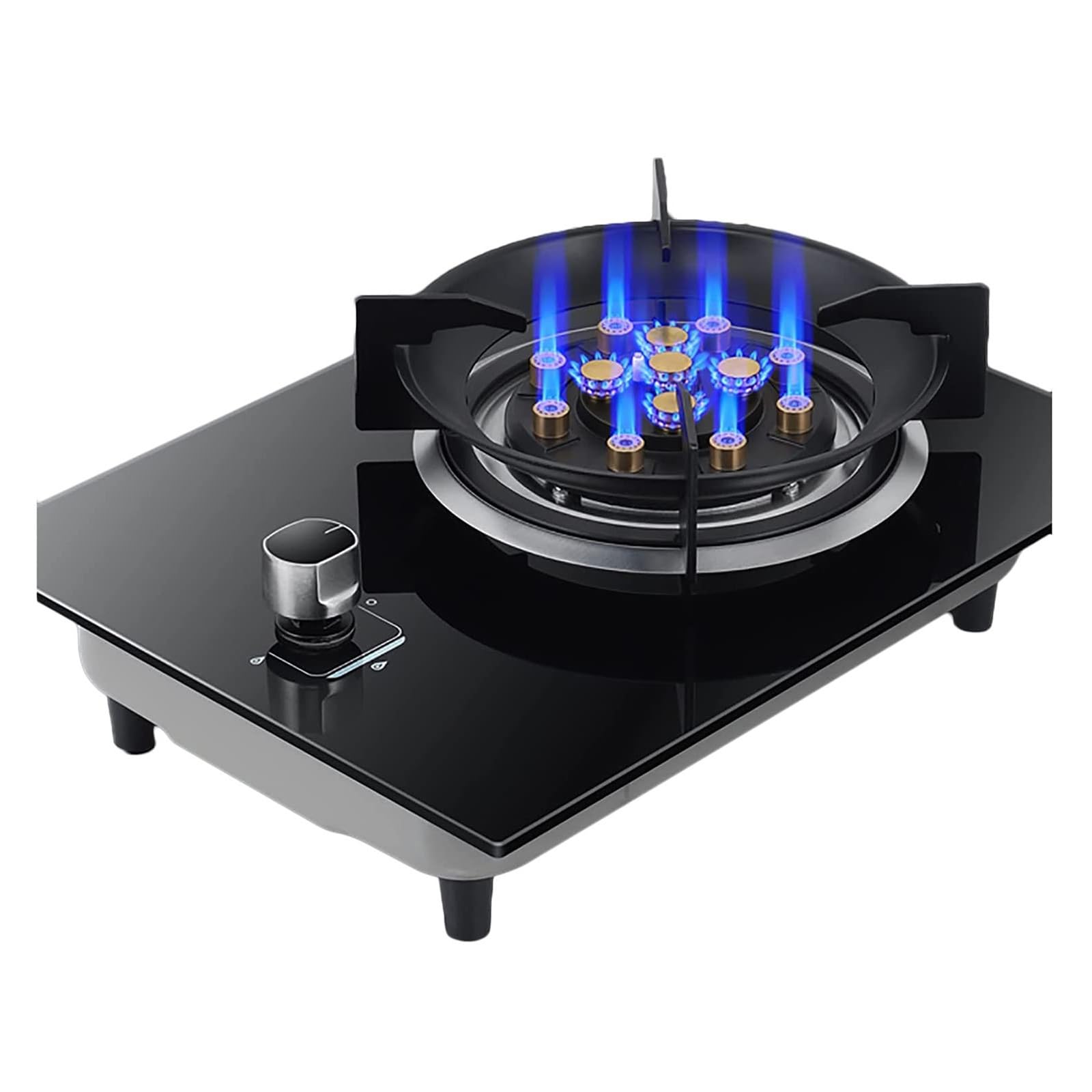 Thega One Color Gas Cooker - Gas Stove, 13 Cavity Tempered Glass Stove, Portable Gas Stove, Adjustable Flame Control Gas Stove, Electronic Pulse Ignition Burner, Desktop And Flush Mount (Size : Ng)