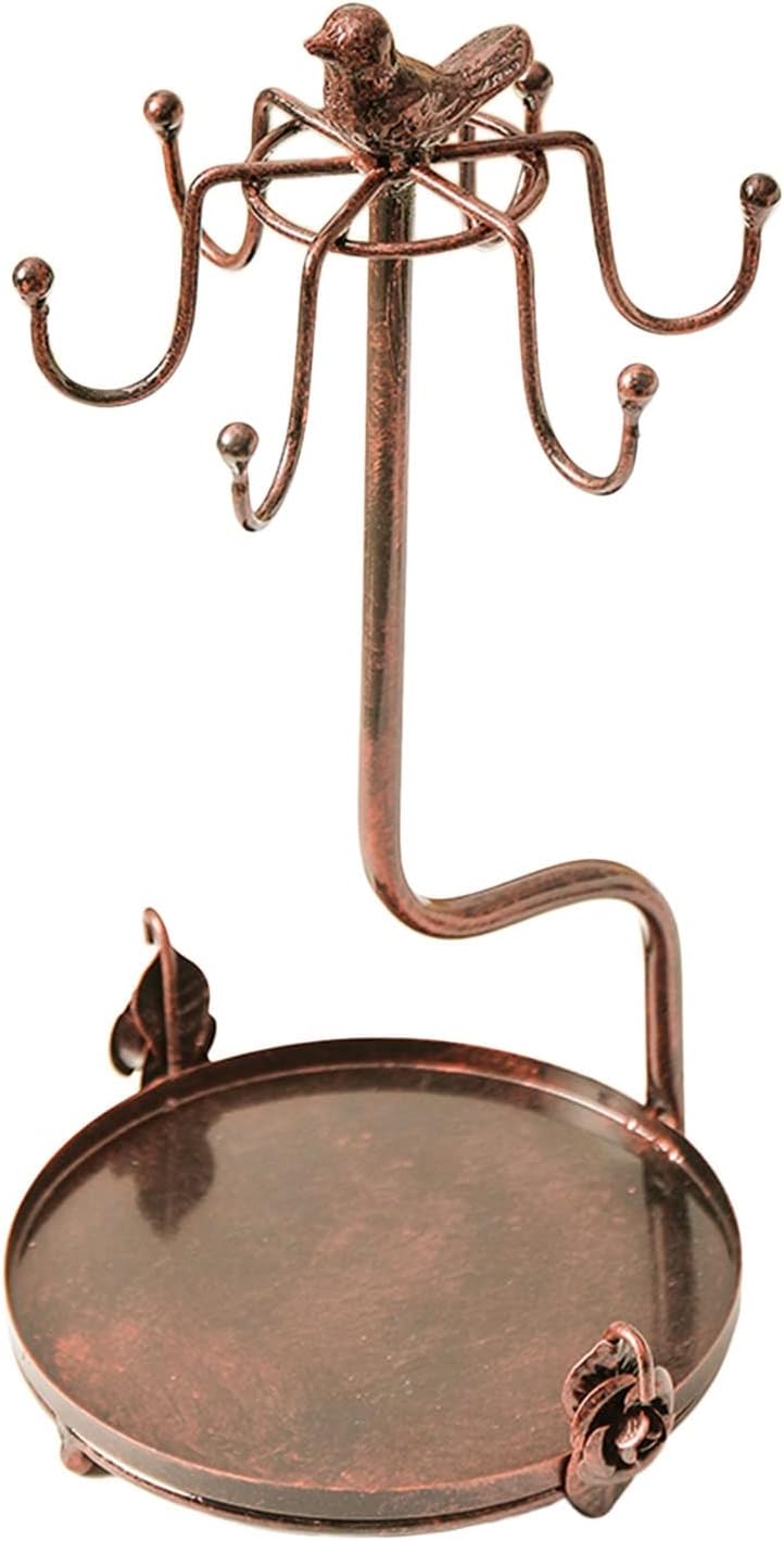 Color bronze Vintage Coffee Mug Holder,Rustic Tea Mug and Saucer Storage Display Rack,Holds 6 Cups,Bronze Iron