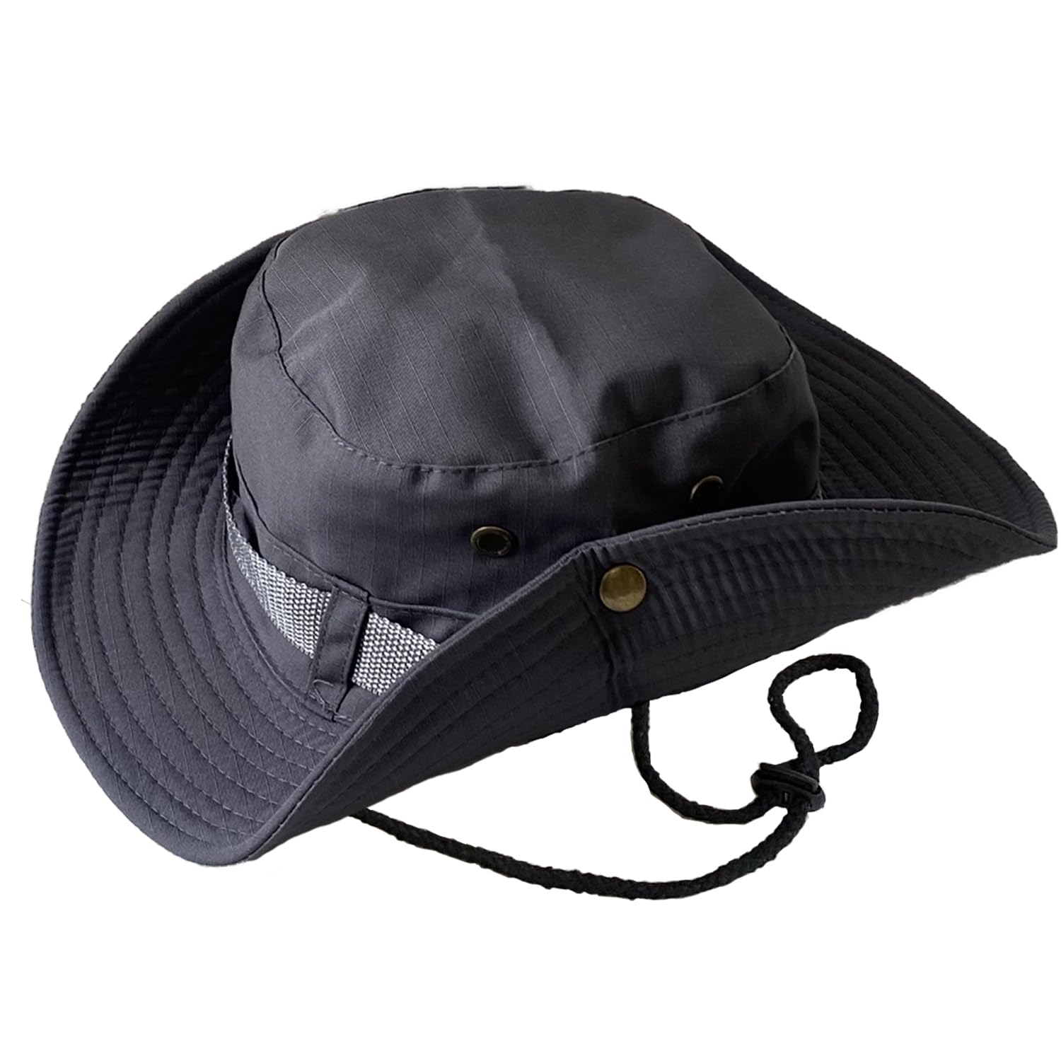 Taeku Sun Hat, Unisex Wide Brim Bucket Hat Sun Protection Cap Breathable Boonie Hat for Fishing Hiking Gardening Safari (Grey)