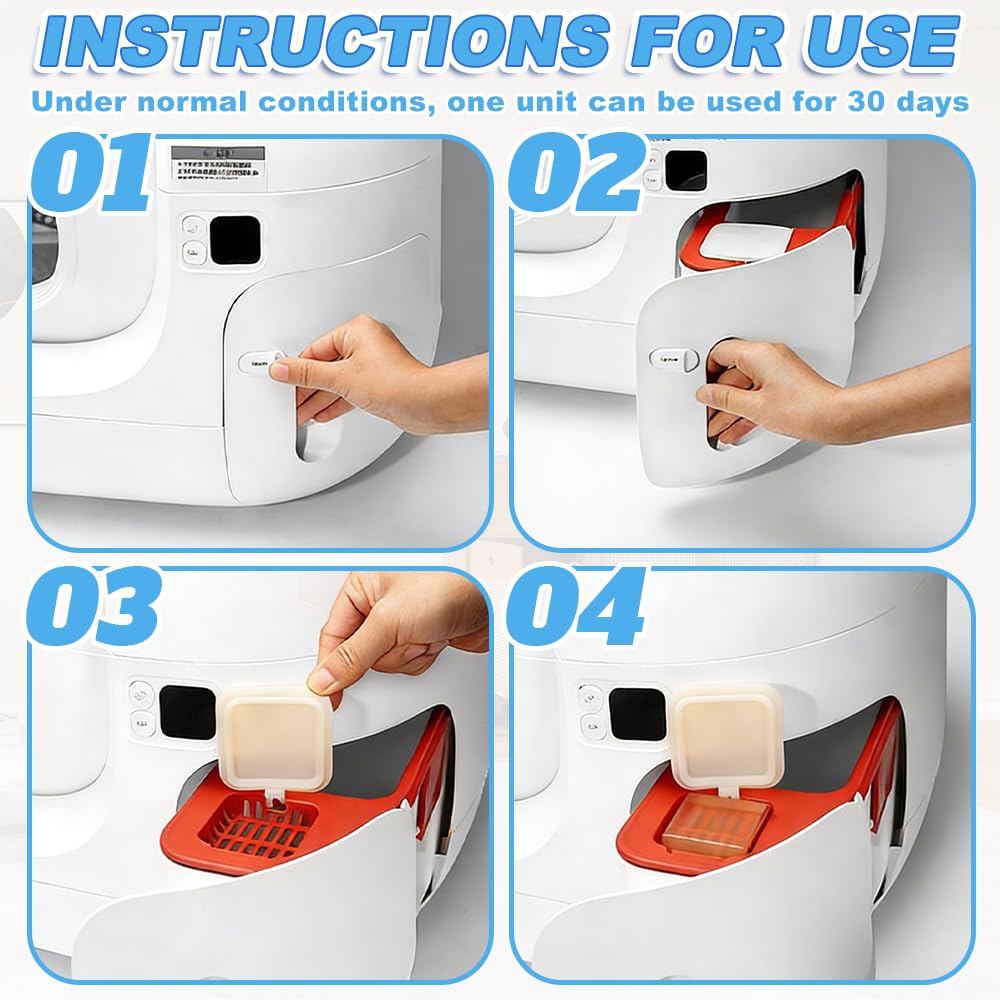 ADDLIVE 6 Stück N50 2.0 Geruchsvernichter für PETKIT Pura Max/Pura Max 2 / Purobot Max Pro Selbstreinigende Katzentoilette, Entfernt Effektiv Hartnäckige Tiergerüche