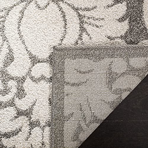 Tapete cuadrado 7 pies Floral Gris Oscuro y Beige miniatura 5