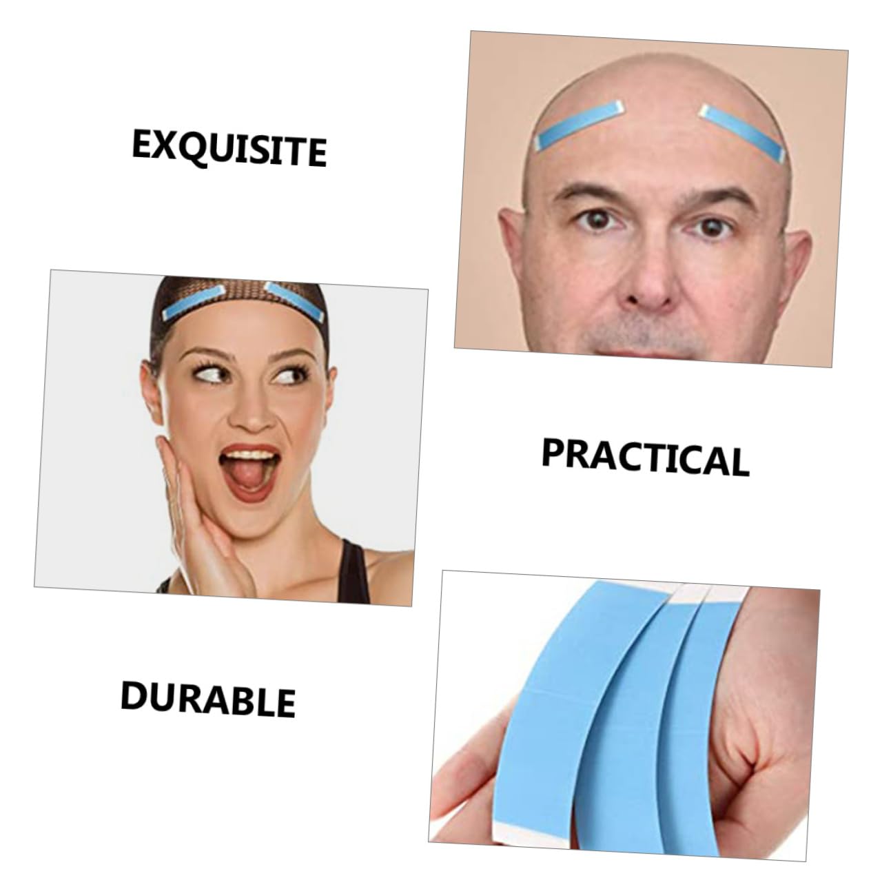 SOESFOUFU 12pcs Double Sided Wig Tape Strong Adhesive Lace Wigs Tape for Hair Extensions