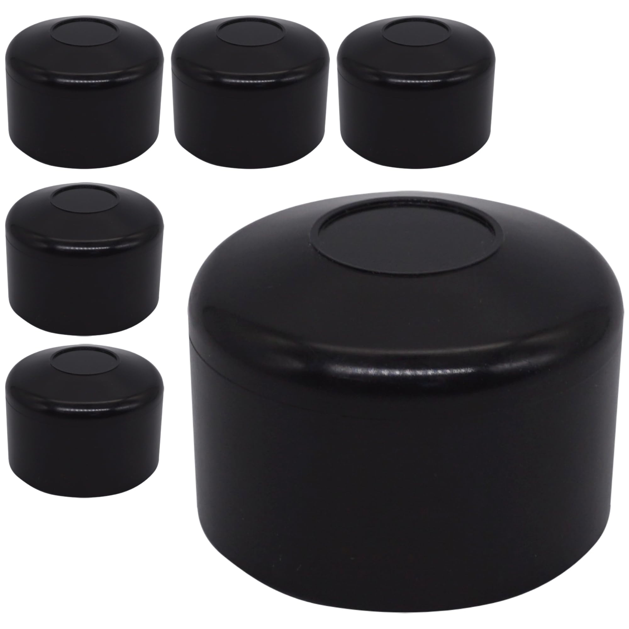 SKIR'CO (30 unidades) Tapas para Postes de Valla, Tapas redondas de plástico negro de 51 mm para postes de valla redondos, cubiertas de postes de valla, color negro RAL 9005 — view 24