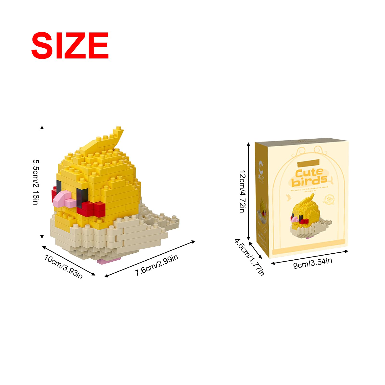 NOOLY Parrot Micro Building Bricks Kit Bird Thmed Blocks Set Decoration for Home and Office WKLJM-01 237Pcs (Yellow) 8914 - Image 3