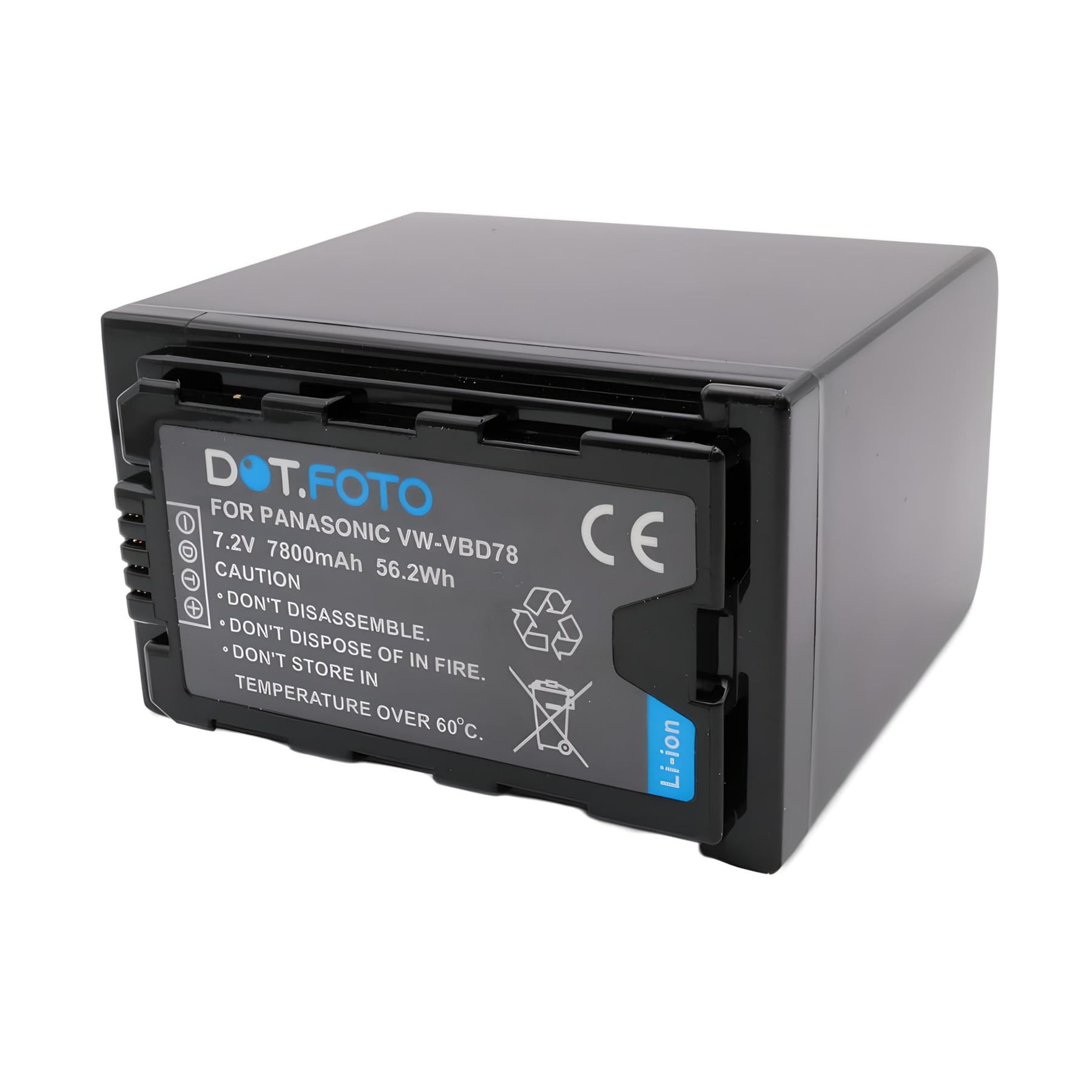 VW-VBD78 Premium 7.2v / 7800mAh Batterie Rechargeable avec Panneau LED pour Panasonic HC-X1000 HC-X1 AG-CX350 AG-AC30 AG-UX180 - Ne Convient Pas au Chargeur Pan. AG-BRD50 d'origine