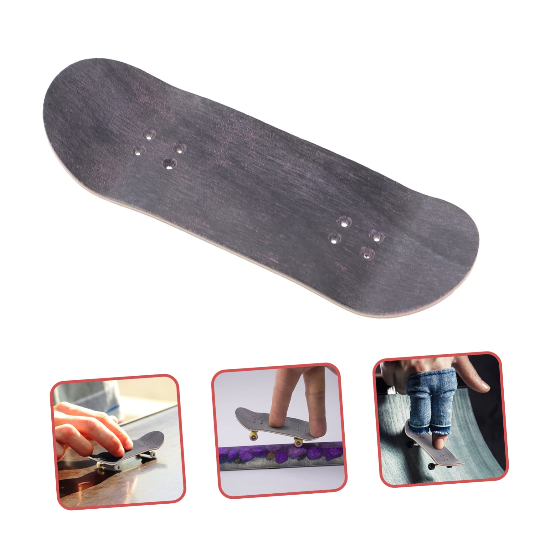 Kisangel Professional Wooden Mini Skateboard Deck for Portable Double Sided Maple for Parties Relief Activities