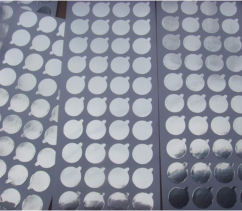 6 Sheets (360Pcs) 15mm Diameter Aluminum Foil Film Sticker Seal Pure Aluminium Foil Film Sealing Sticker Bottles Stopper Sealing Sticker for Toothpaste Cosmetic Soft Tube