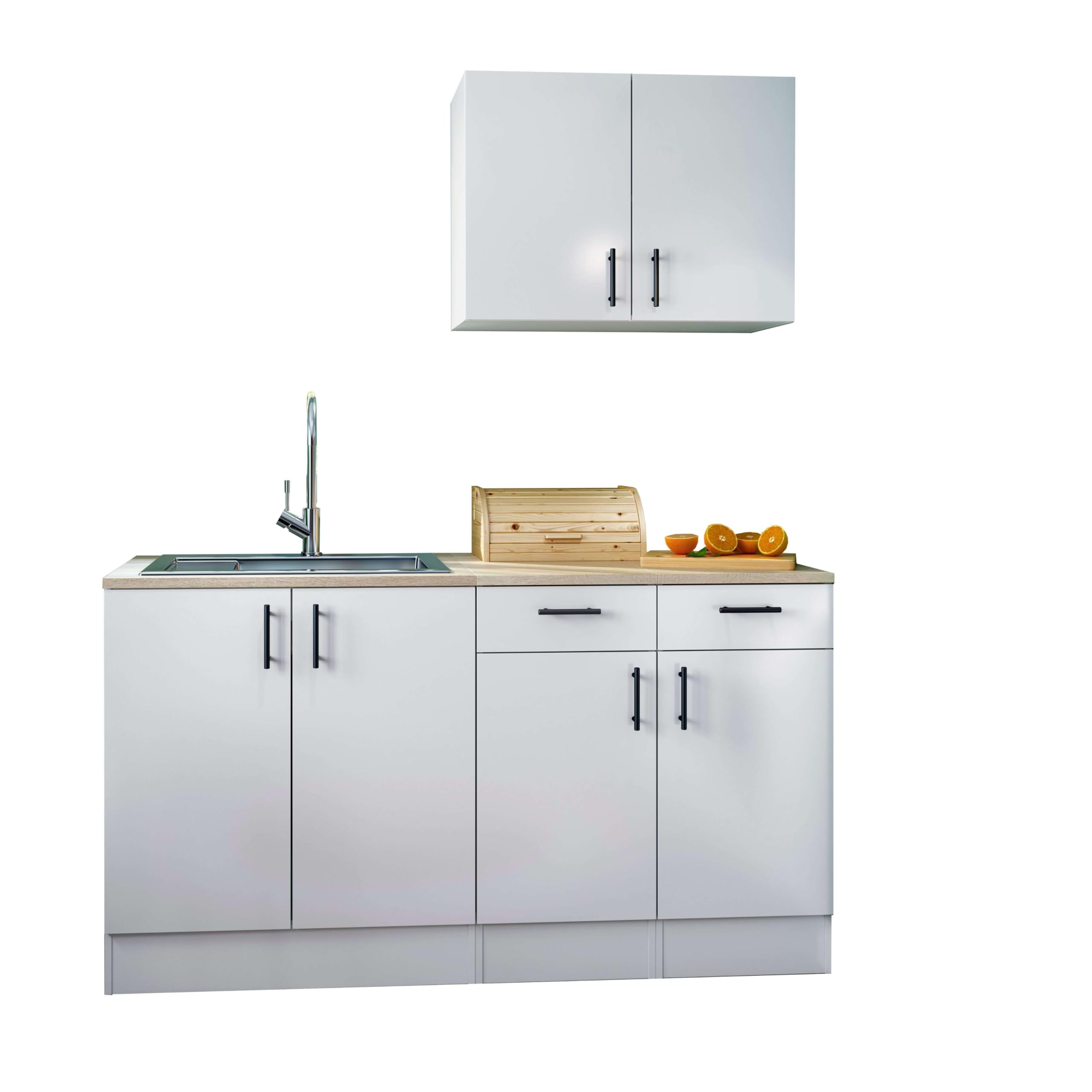 Bricohabitat Módulo Alto de Cocina para Colgar 80 cm Mueble Alto Cocina Suspendido Kira Blanco Brillo 80x59x34 cm