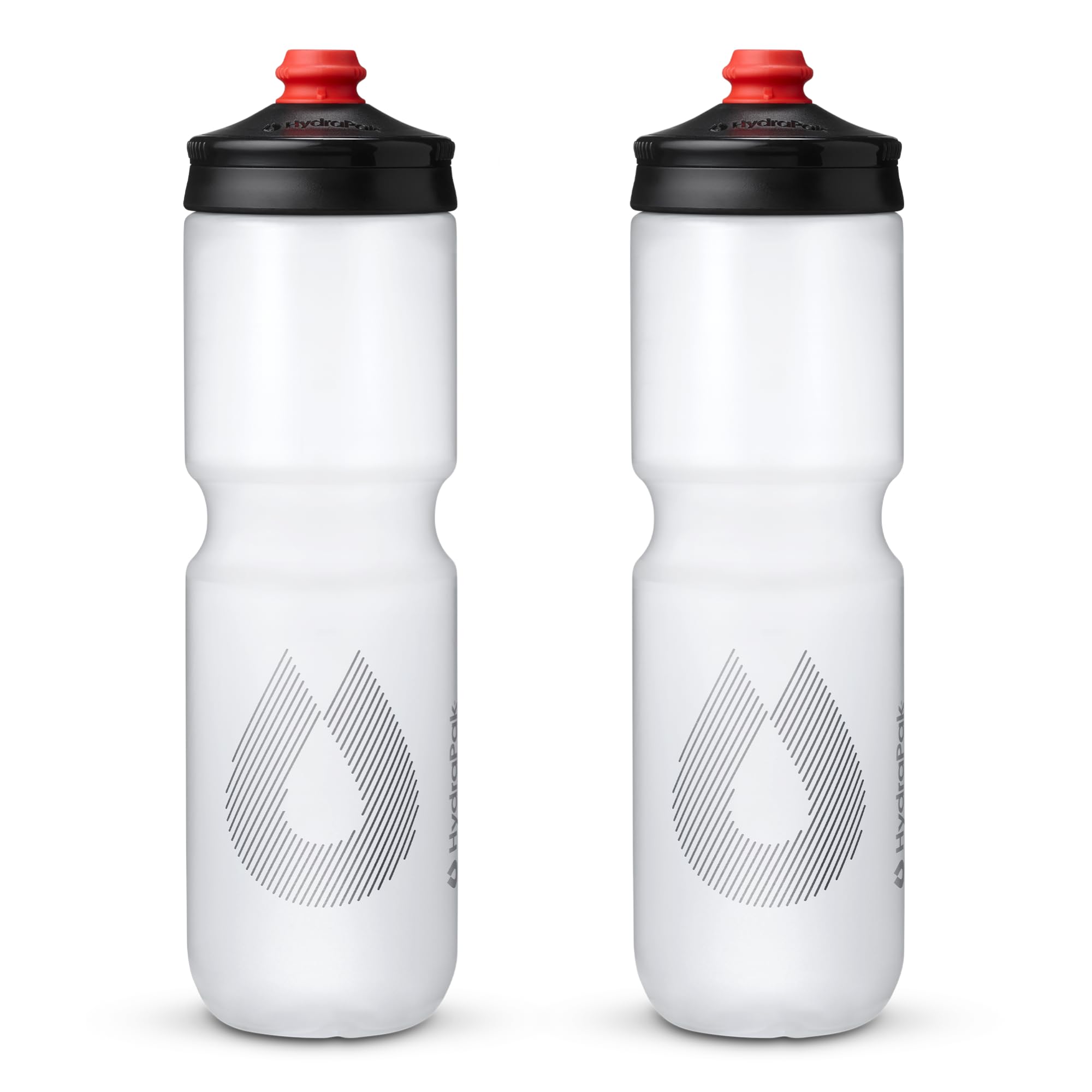 HydraPak Breakaway Surge Lightweight Bike Water Bottle 2-Pack (20oz, 25oz, 30oz) - High Flow, Cycling & Sports Squeeze Bottle