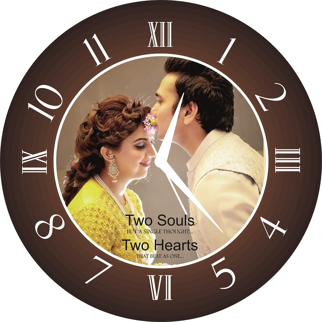 Creative Creation Vinyl Personalized And Customized Photo Hanging Wall Decor Analog Clock Picture Frame (Black, 28Cm X 28Cm)