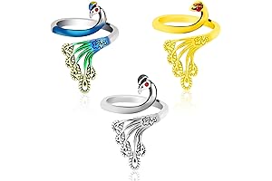 3 Pieces Peacock Crochet Rings