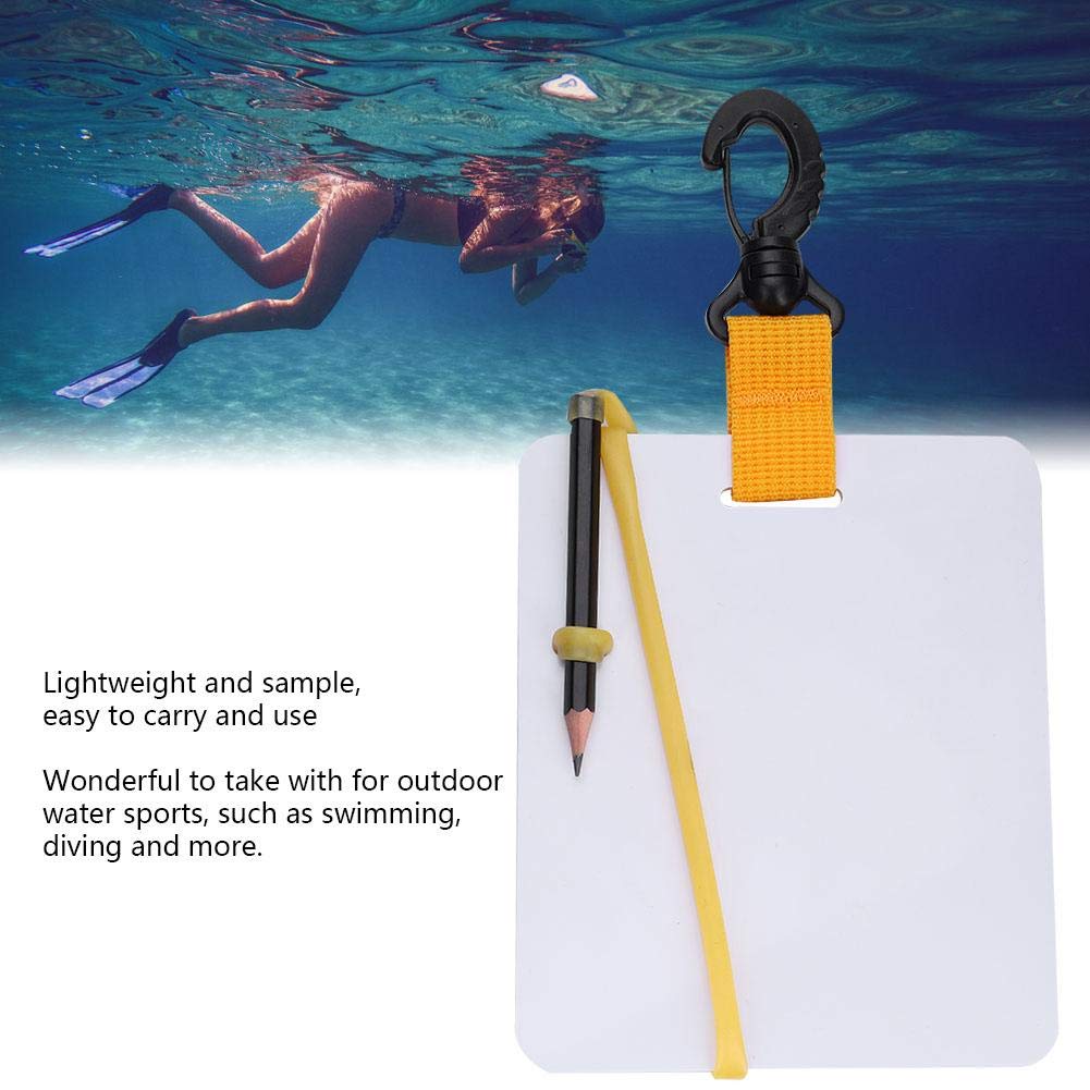 Tbest Ardoise de Plongée Sous-Marine - Écriture Sous-Marine avec Clip Pivotant Et Crayon pour La Natation en Plongée