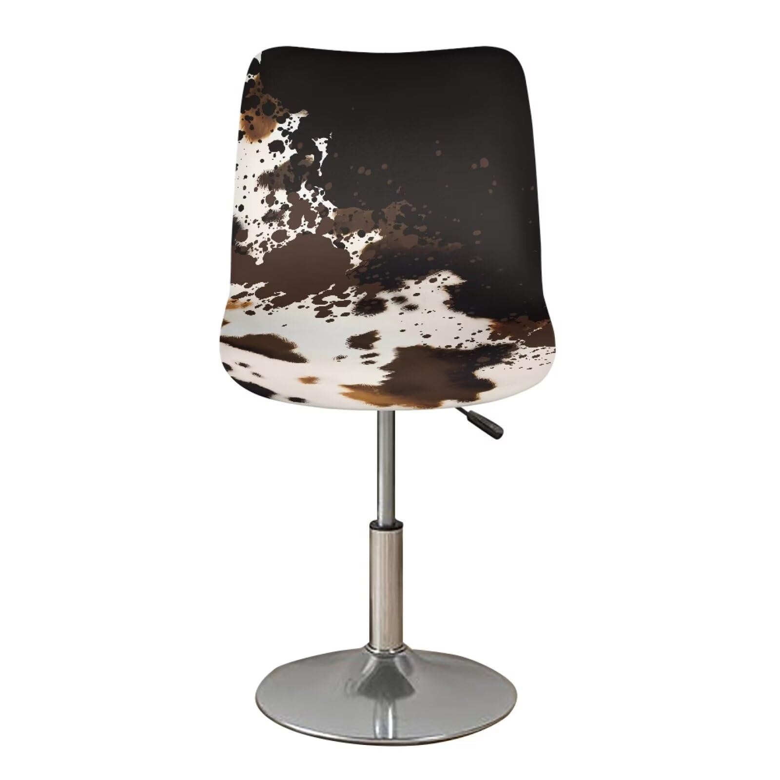 Eheartsgir Brown Cow Print Barstools Chair Seat Cover with Backs Dustproof Washable Slipcover Chair Protectors Square Barstool Covers Case for Home Indoor Dining or Study Room