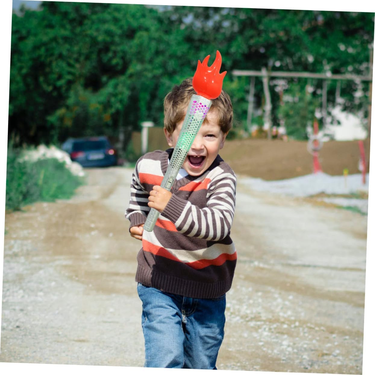 48cm Simulation Torch Props 4pcs Portable Cosplay Torch for Parties Festivals and Sports Events Fun Outdoor Toy for Boys and Girls and Adults