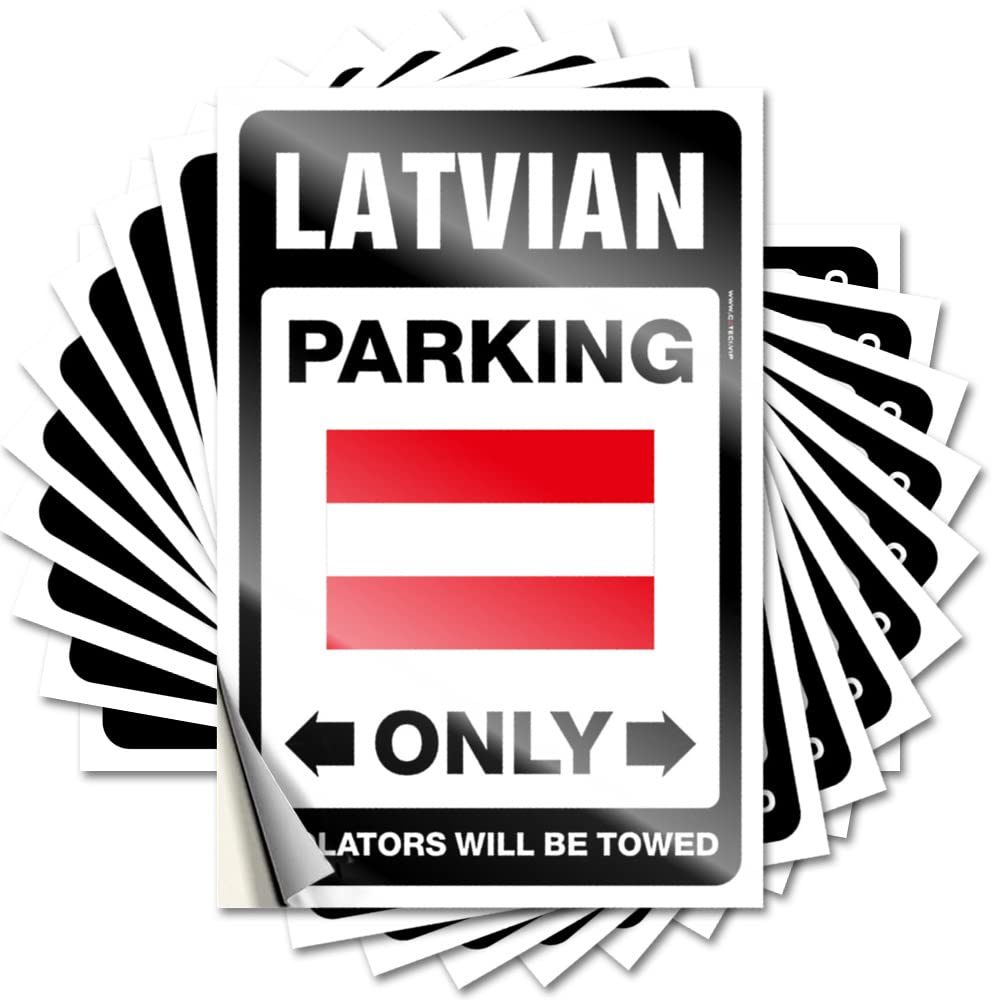 Saying Patio Decor Vinyl Sticker | Latvian Parking Only Optical Illusion for Taupe Use(12X18CM)