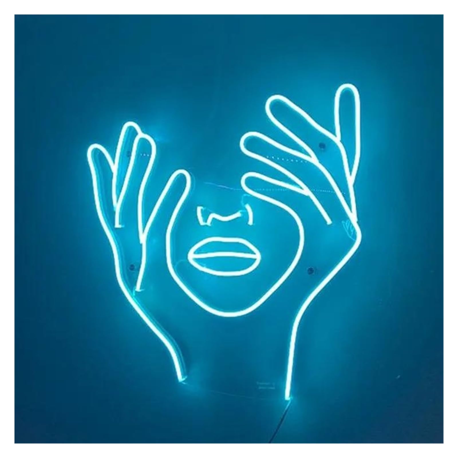 Shouxi B Sign Lamp Face Hand Neon Sign Light For Ar Wall Lighting Signs Abstract Art Lamp Us Powered For Home Room Shop Edroom Decor(,45X40cm)