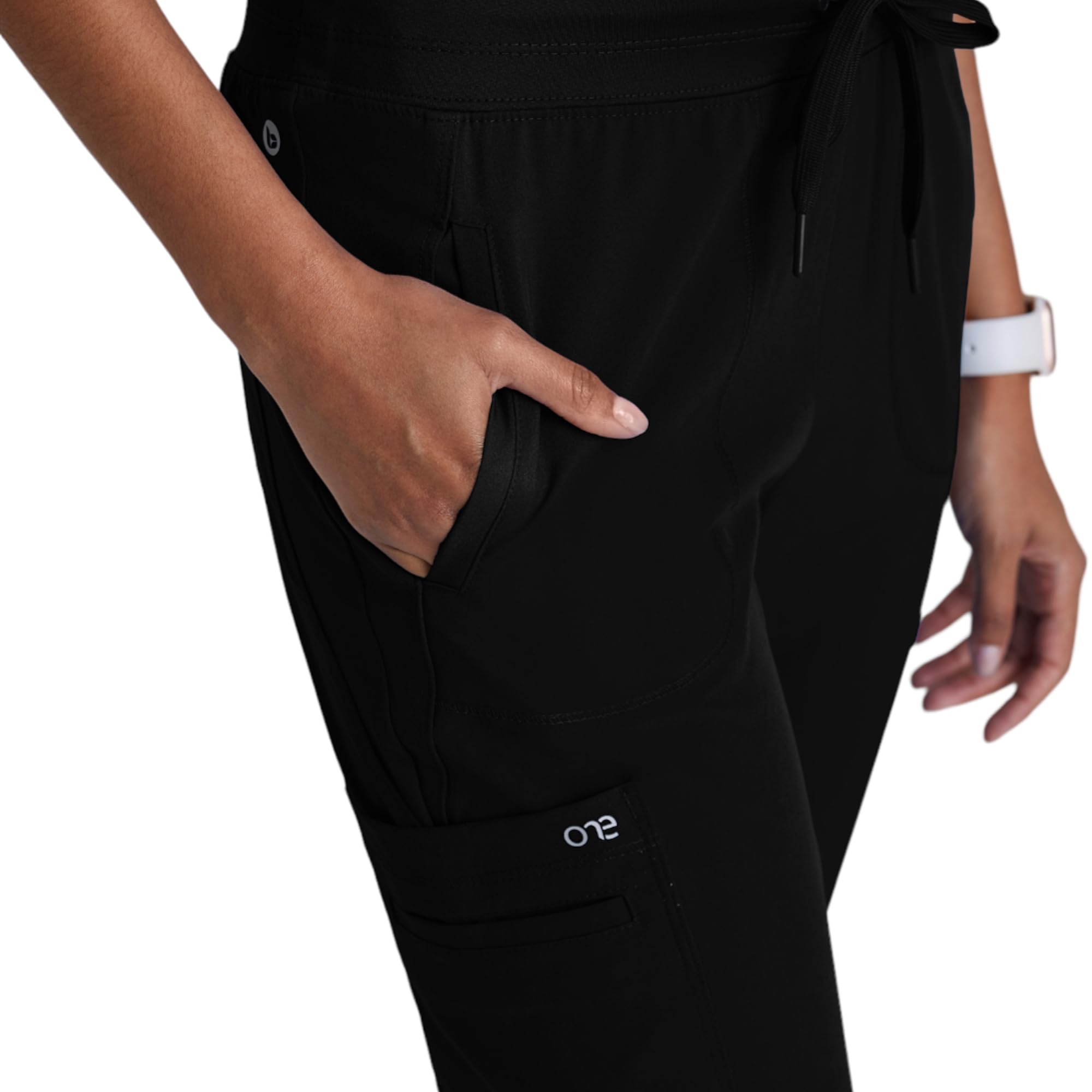 BARCO One Uplift - Pantaloni da donna con 5 tasche, a vita media, elasticizzati in spandex 360