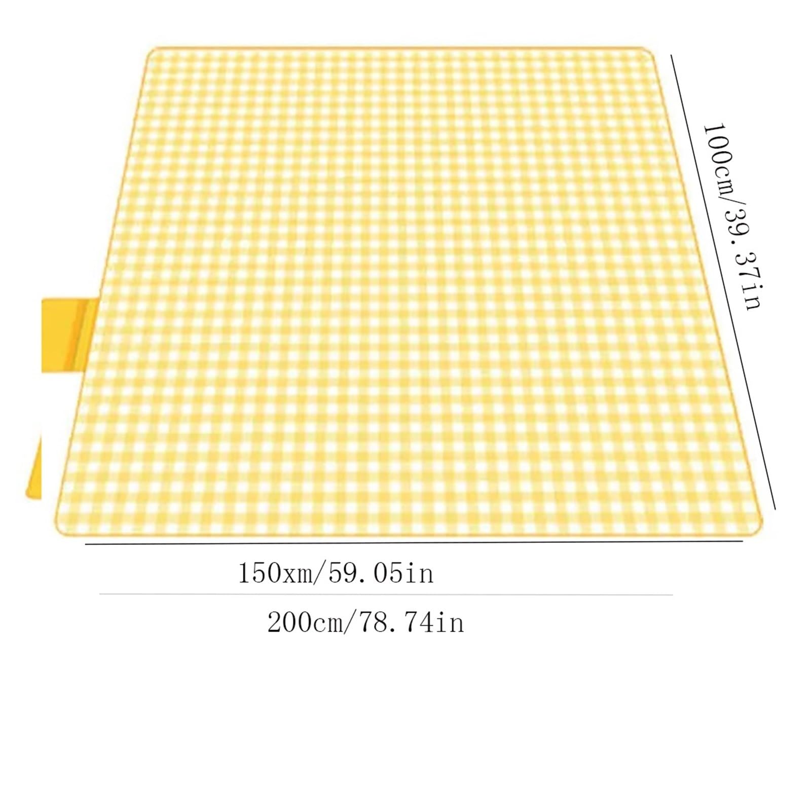 1 Pieza de Material Picnic portátil e Impermeable, Ideal for Acampar al Aire Libre y excursiones a la Playa para Pícnic(Yellow,200cmx200cm)