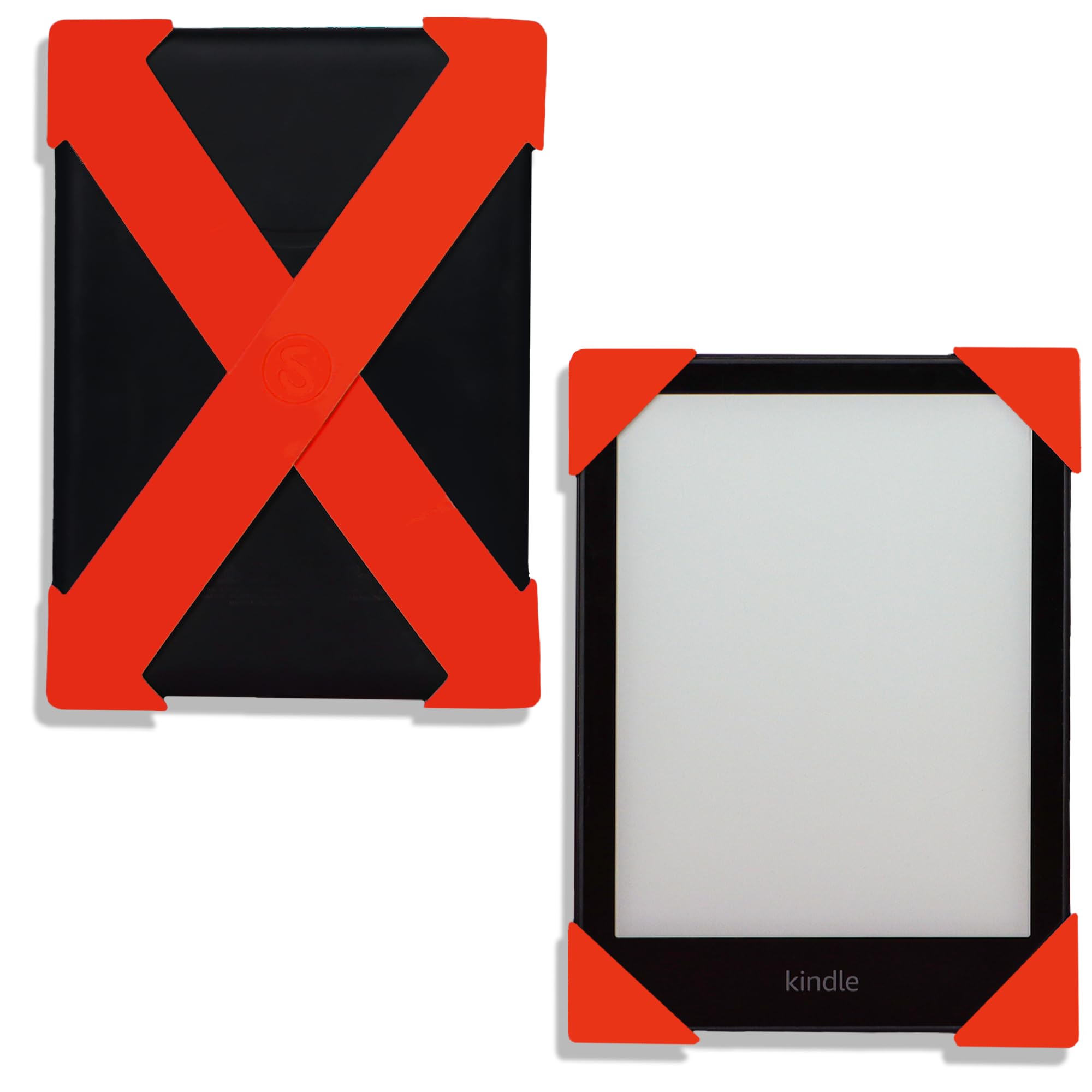 Strapsicle Silicone Hand Straps | Accessory for Kindle Paperwhite 6.8–7" (2021–2024) and Kobo Aura HD | 2‑Pack | Bright Red