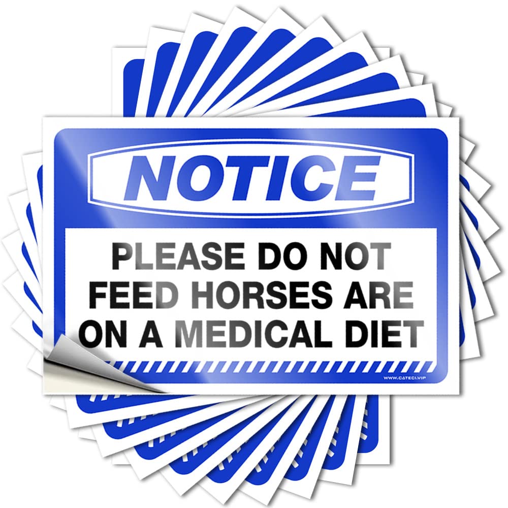 Stitch Room Decor Stickers Durable Wall | Notice Please Do Not Feed Horses are On A Medical Diet Punk Self Adhesive Sticker for Drinking DIY(12X18CM)