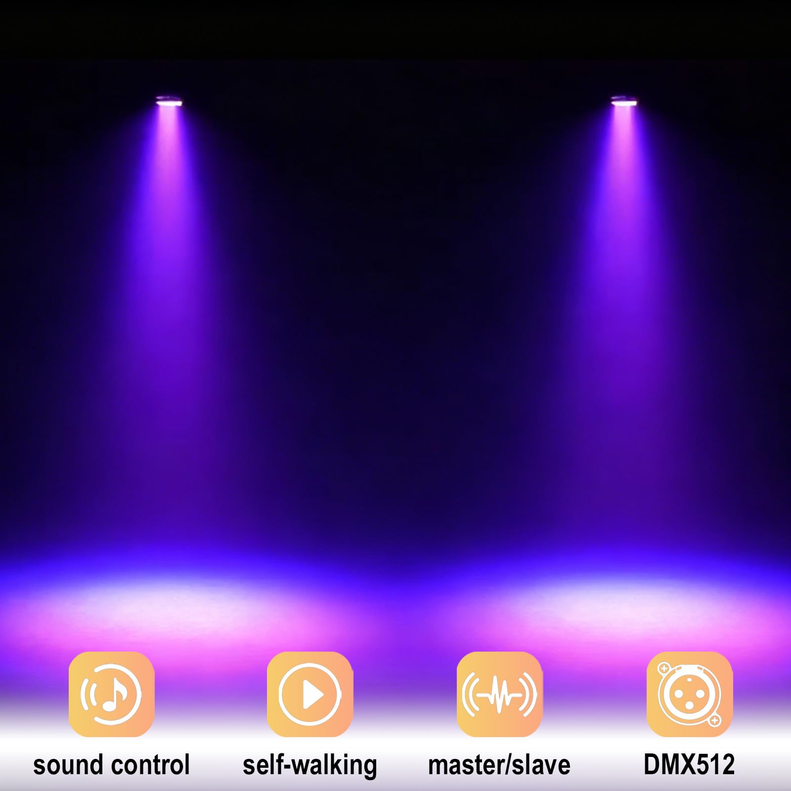 Confezione da 2 mini proiettori a testa mobile per illuminazione DJ, proiettori wash a LED, luci da palcoscenico per feste