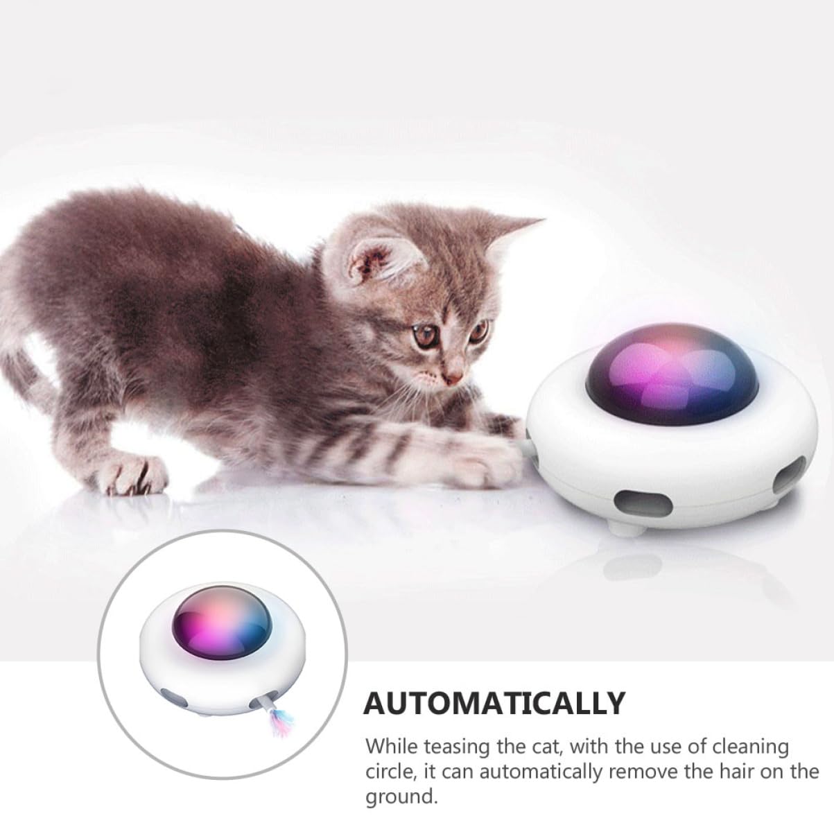 Mipcase Jouet Automatique pour Chat Ensemble De Jouets Interactifs À LED pour Taquiner Les Chats