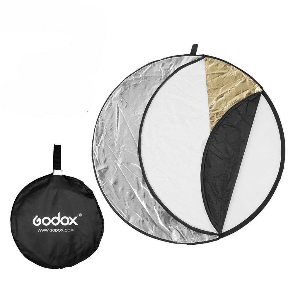 80cm / 32" 5 en 1 Godox retráctil Reflector de luz de Disco Redondo para Estudio o fotografía al Aire Libre - translúcido, Plata, Oro, Blanco y Negro