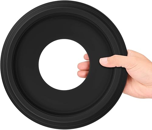 Miniatura 4 de Canomo Medallón de techo de poliuretano moldeado para lámparas y ventiladores de techo, 10 pulgadas de diámetro exterior x 4 pulgadas de diámetro