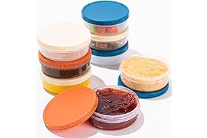 9PCS Reusable Condiment Cups with Leakproof Lids